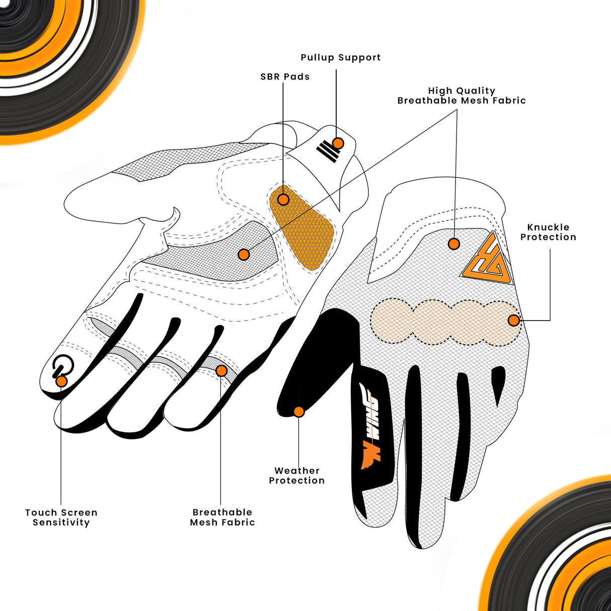Night Wing Motorcycle Gloves