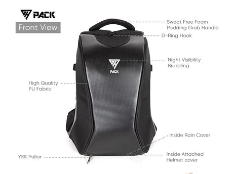 GR Pack Anti Theft Backpack for Bikers (Carbon)