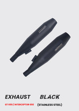 INTERCEPTOR AND GT 650 EXHAUST BLACK IN 320