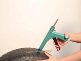 Tubeless Tyre Puncture Kit Gun With Mushroom Plugs & Air Inflator