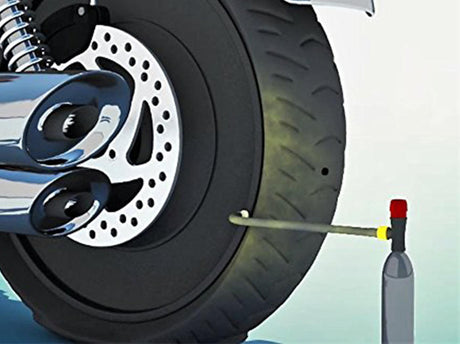Tubeless Tyre Puncture Kit Gun With Mushroom Plugs & Air Inflator