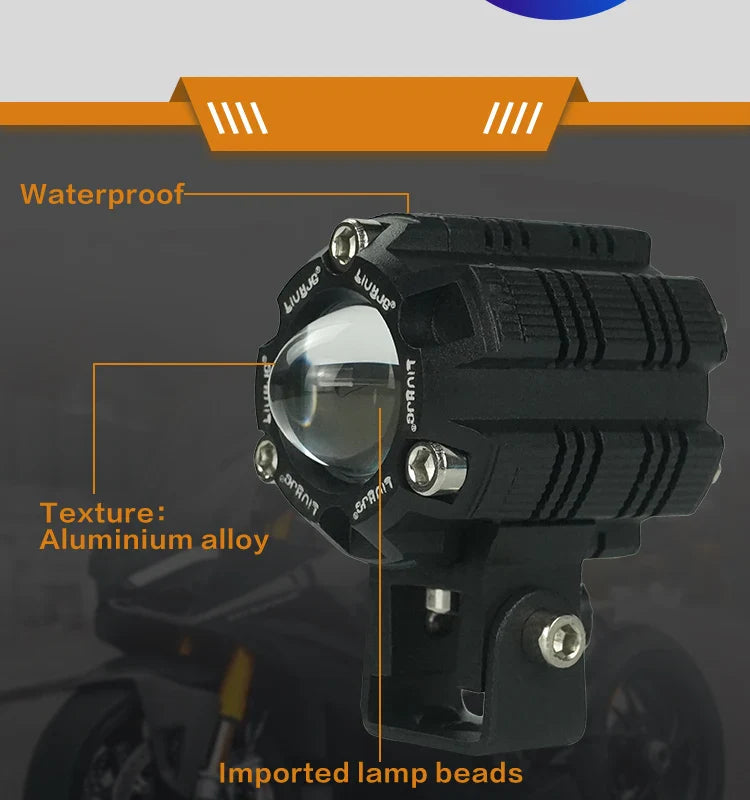 LIU HJG Mini Driving Fog Light for All Motorcycle with wiring harness /Scooter/Jeep  (20w*2) heavy