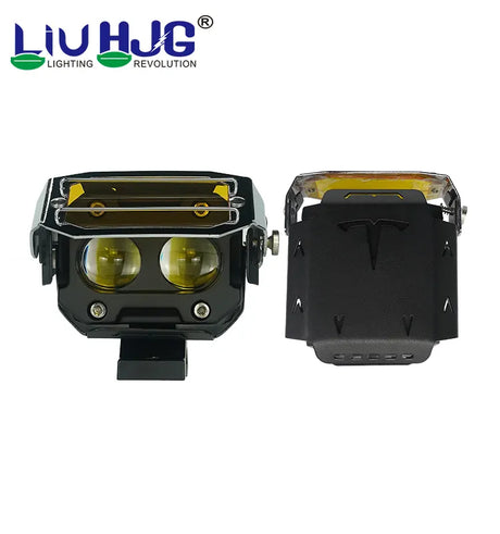 HJG Transformer Motorcycle Foglight pair with yellow lens retail box and mounting hardware - Moto Modz