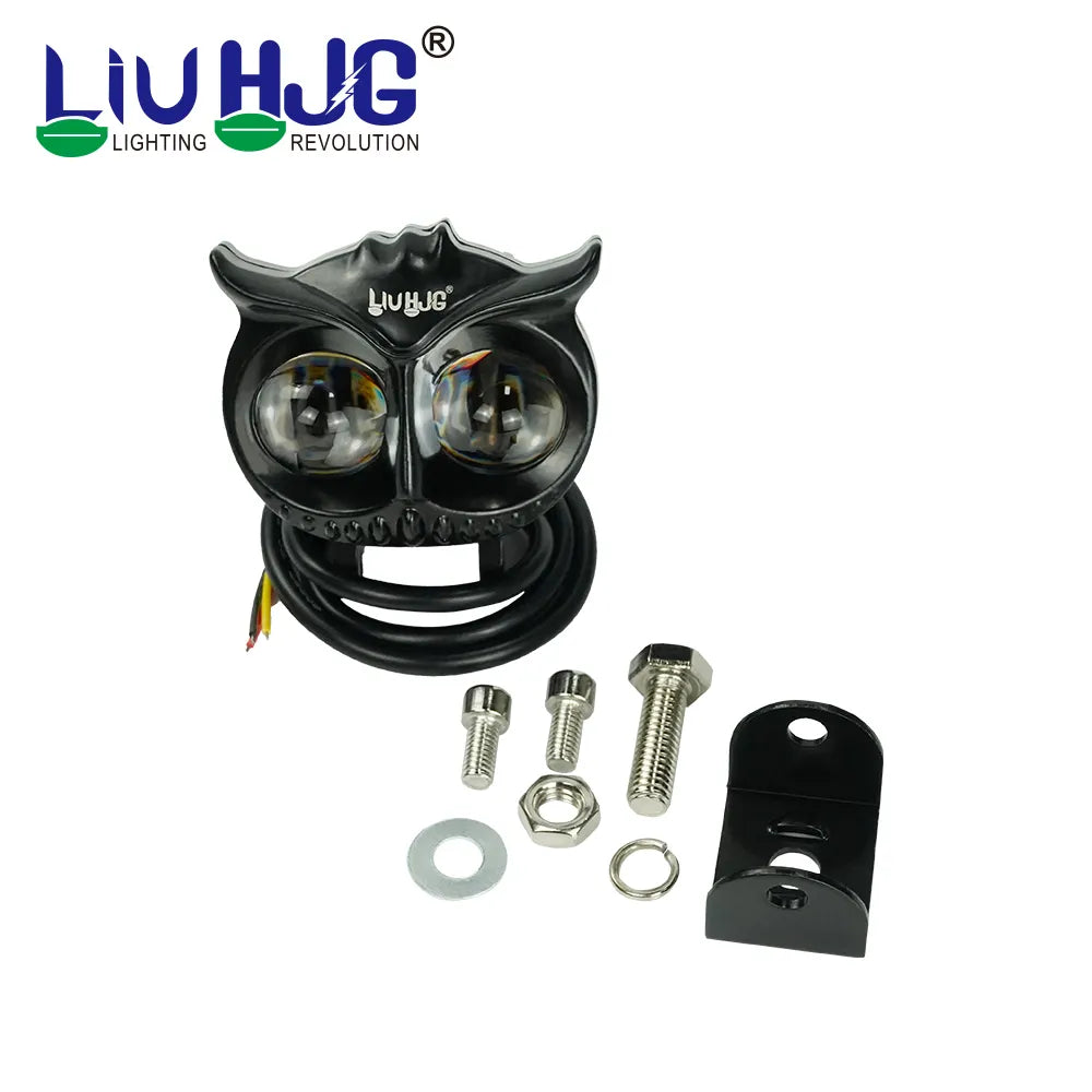 HJG Fog Lamp 2 Led 40W OWL 9-60v White/Yellow (SET OF-2) for all motorcycles / scooters /cars