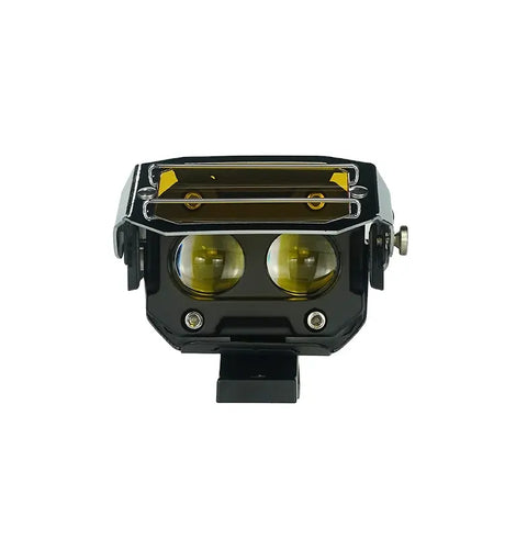 HJG Transformer Motorcycle Foglight pair with yellow lens retail box and mounting hardware - Moto Modz