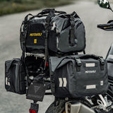 MOTOWOLF HYPERTOUR MDL0720 | 1 Pair | Waterproof Motorcycle Saddle Bags | 30 litres *2 side | Side Bags for Motorbike Travel - BLACK