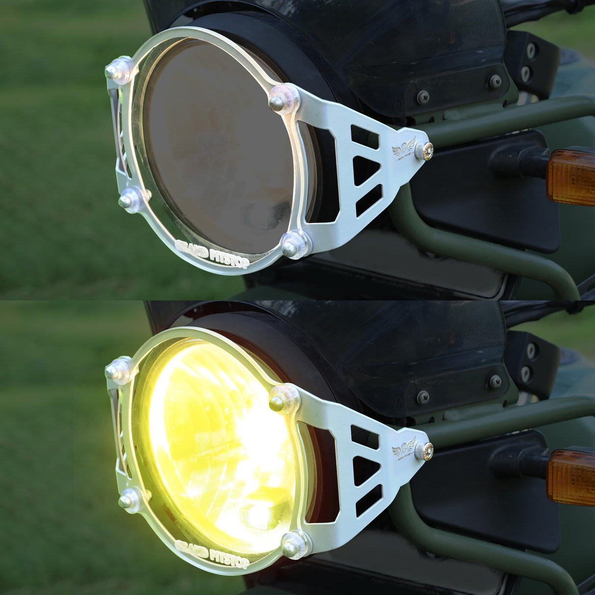 HEADLIGHT GUARD - Silver for Royal Enfield - SCRAM 411