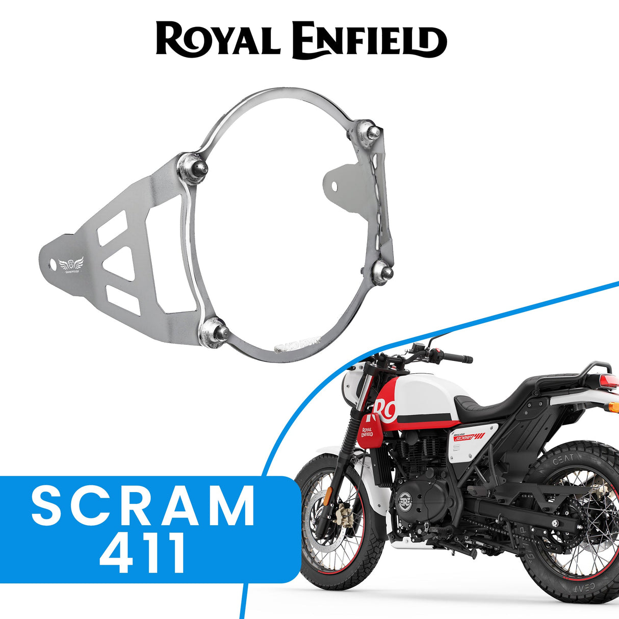 HEADLIGHT GUARD - Silver for Royal Enfield - SCRAM 411