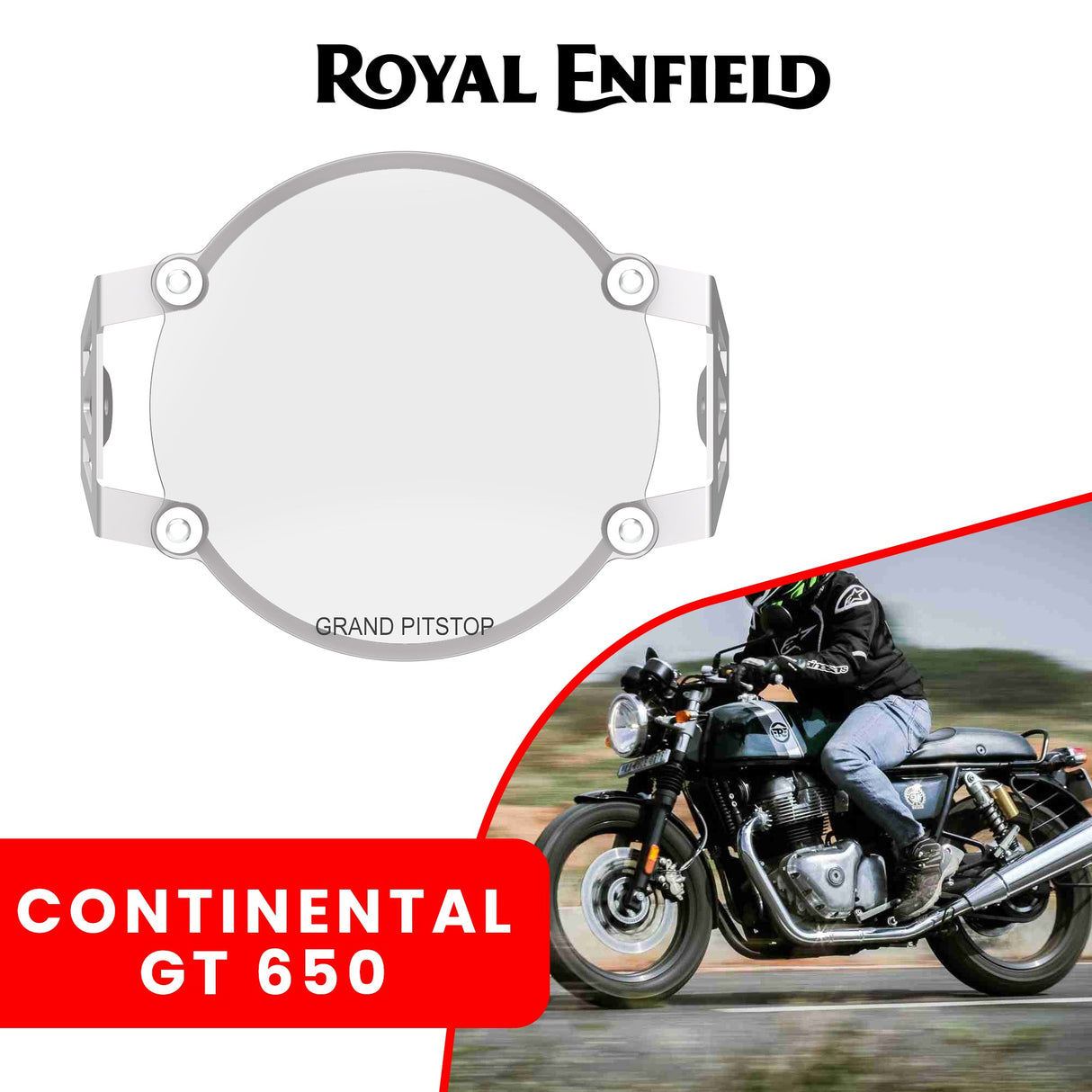 HEADLIGHT GUARD - Silver for Royal Enfield - CONTINENTAL GT