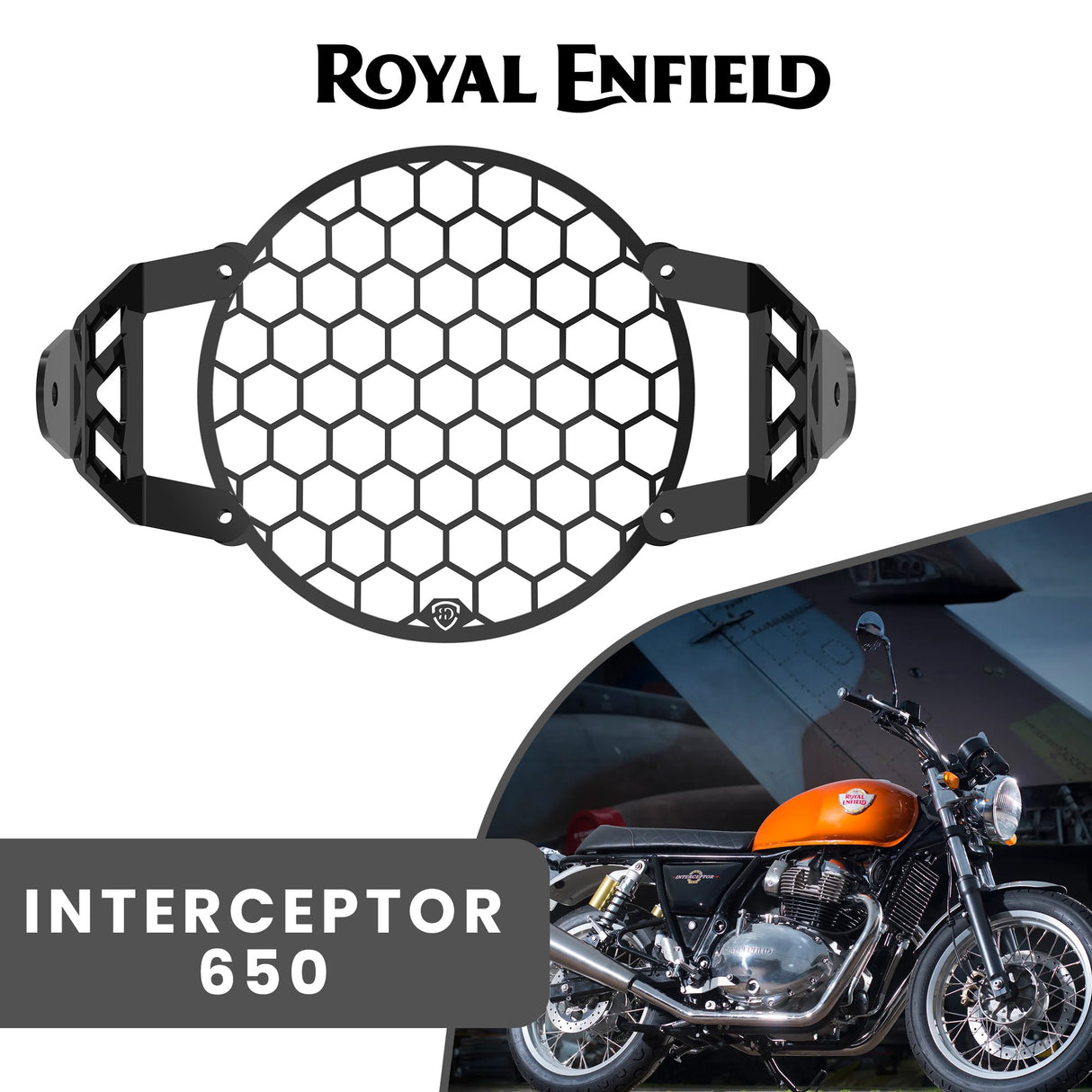 HEADLIGHT GRILL - Black for Royal Enfield - INTERCEPTOR