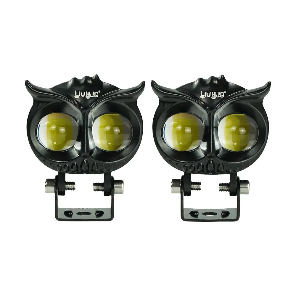 HJG Fog Lamp 2 Led 40W OWL 9-60v White/Yellow (SET OF-2) for all motorcycles / scooters /cars