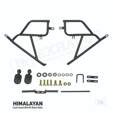 Himalayan Crash Guard with RE Metal Slider WITH –  BLACK HM 210 – Ht exhaust