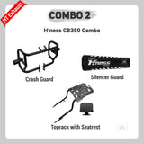 COMBO 2 HNESS Crash Guard + Silencer Guard + Top Rack with Seatrest - HT EXHAUST