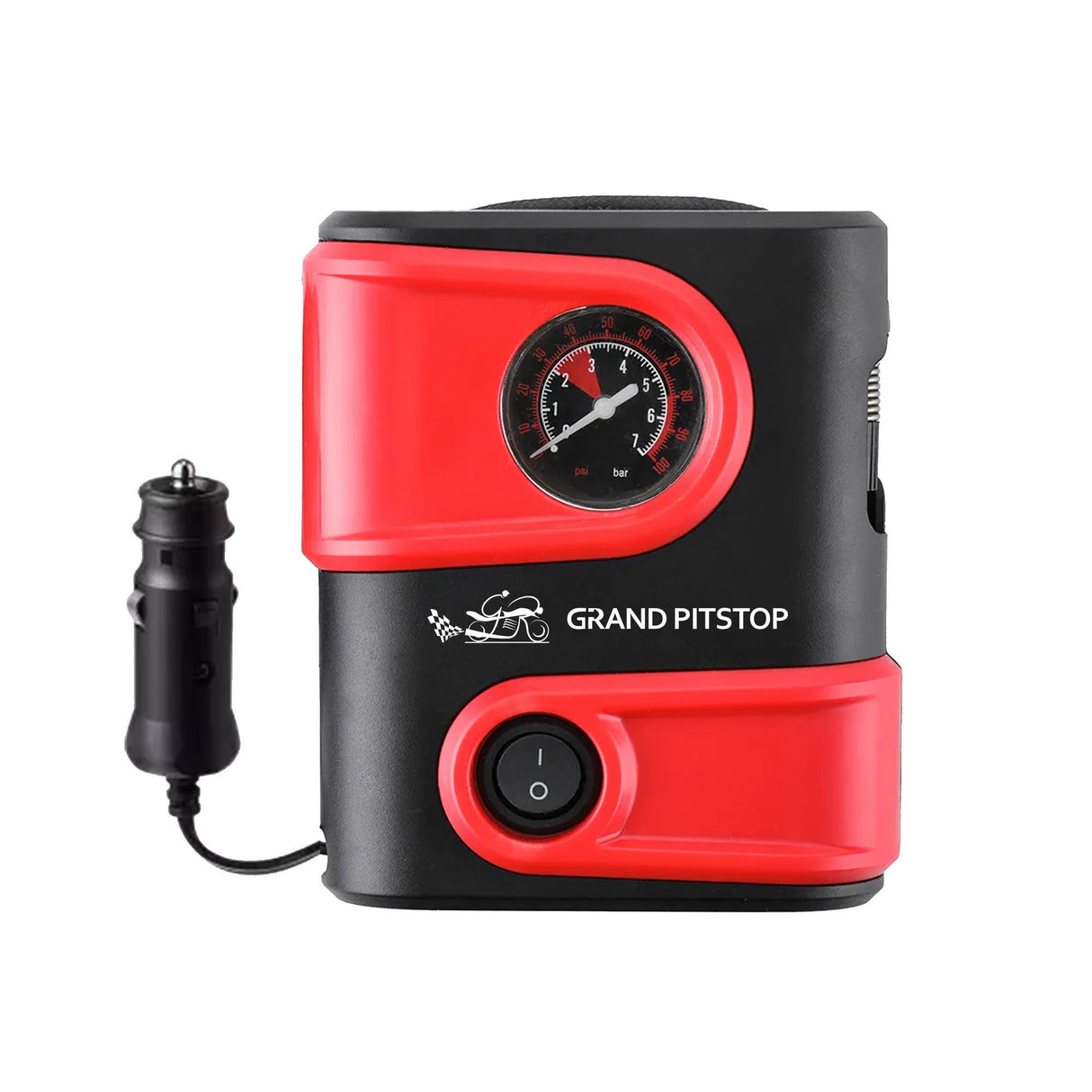 Electric Tire Inflator Air Compressor Pump for Car, Motorcycle, Balls and Mattress - Red