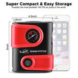 Electric Tire Inflator Air Compressor Pump for Car, Motorcycle, Balls and Mattress - Red