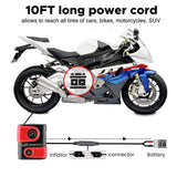Electric Tire Inflator Air Compressor Pump for Car, Motorcycle, Balls and Mattress - Red