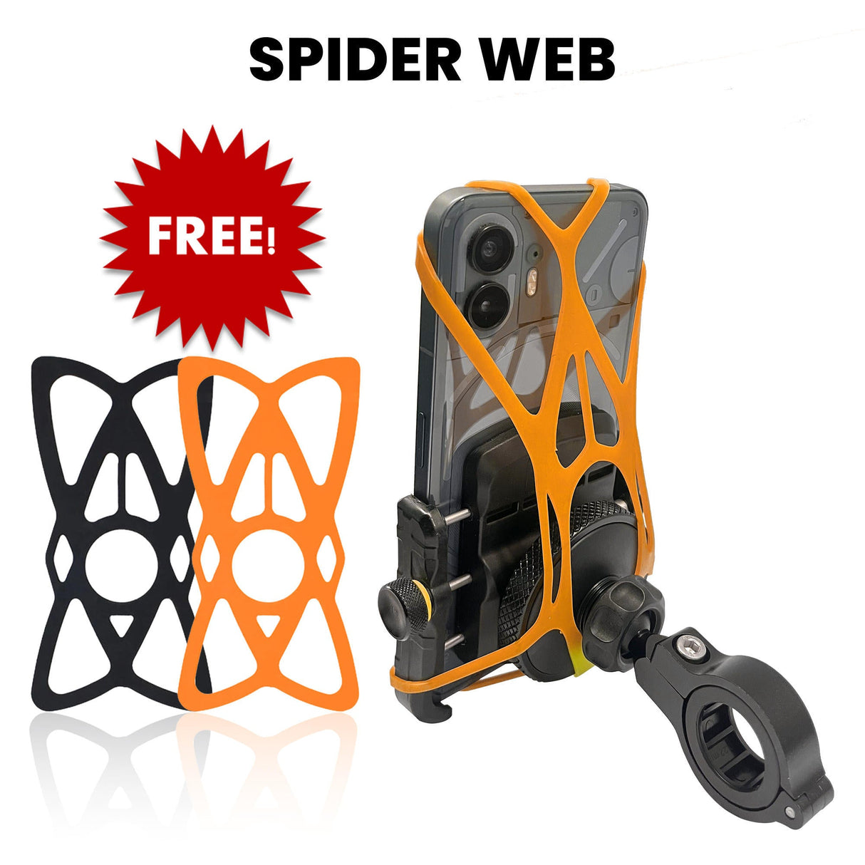 Jaw Grip Aluminium Mobile Holder with Vibration Controller (Dampener) - Black