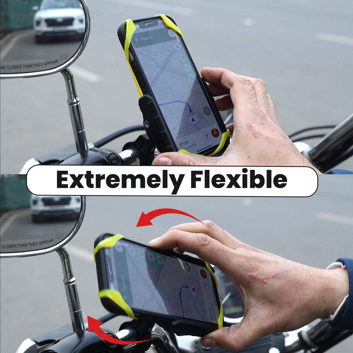 Jaw Grip Aluminium Mobile Holder with Vibration Controller (Dampener) - Black