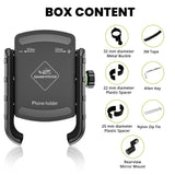 Jaw Grip Aluminium Mobile Holder with Vibration Controller (Dampener) - Black
