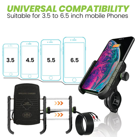 Jaw Grip Mobile Holder with 15W Wireless Charger - Black