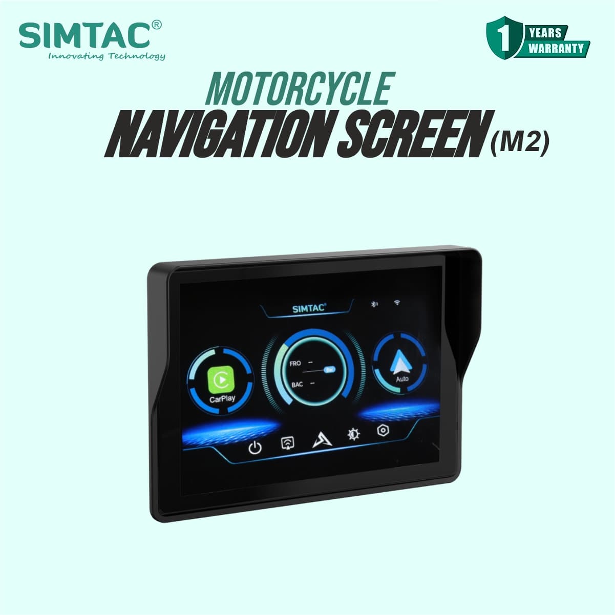 Simtac motorcycle GPS CarPlay & Android Auto system – M2