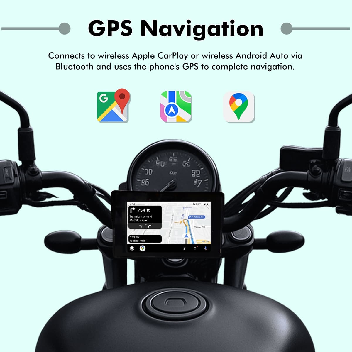 Simtac motorcycle GPS CarPlay & Android Auto system – M2