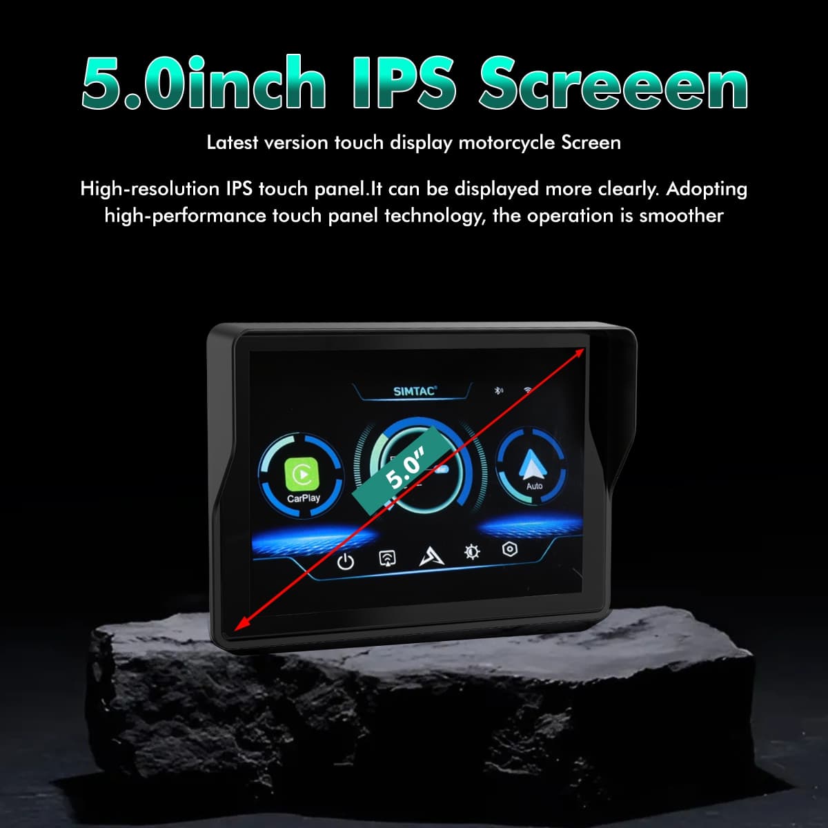 Simtac motorcycle GPS CarPlay & Android Auto system – M2
