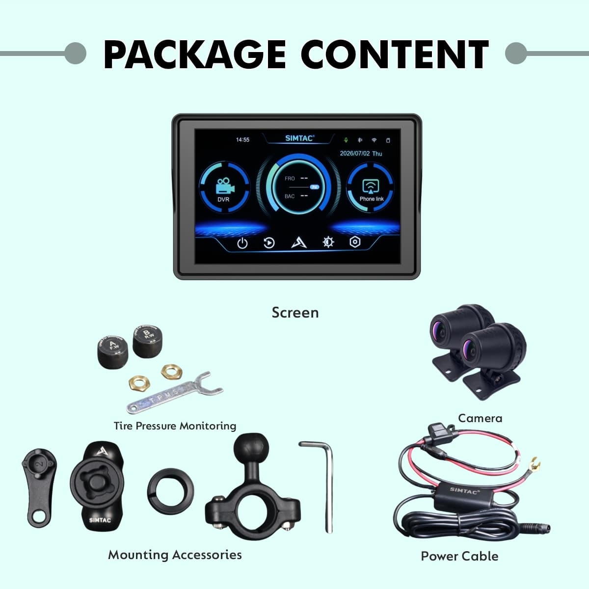 Simtac motorcycle GPS CarPlay & Android Auto system – M4D