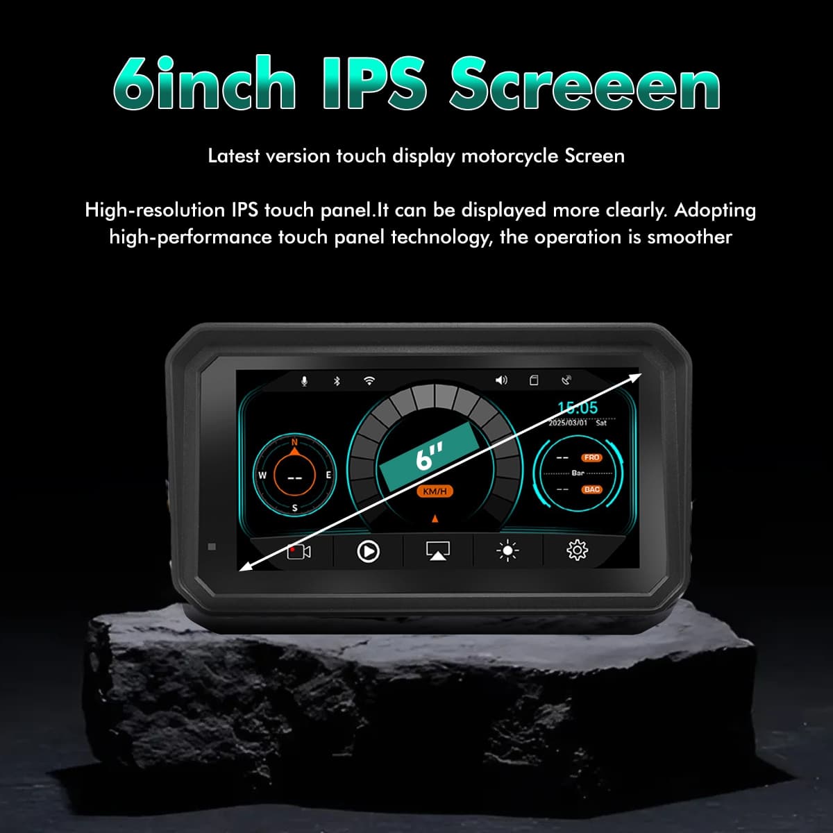Simtac Quick Detachable Motorcycle GPS with CarPlay & Android Auto – M8DT