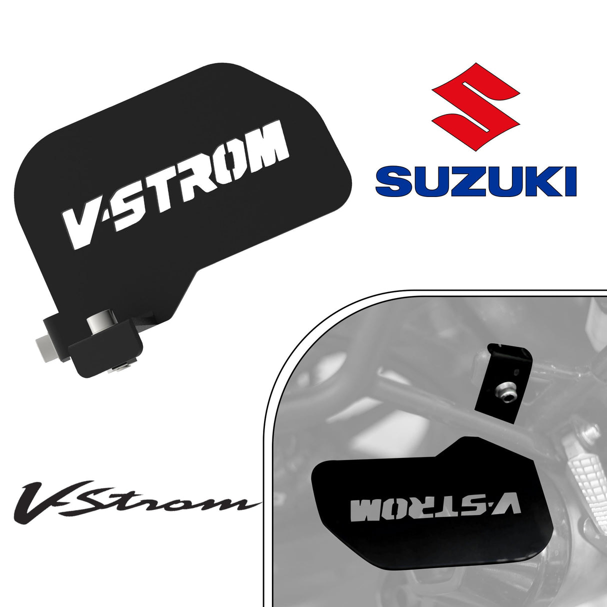 PILLION RIDER FOOTREST (Left) - Black for SUZUKI - V Strom