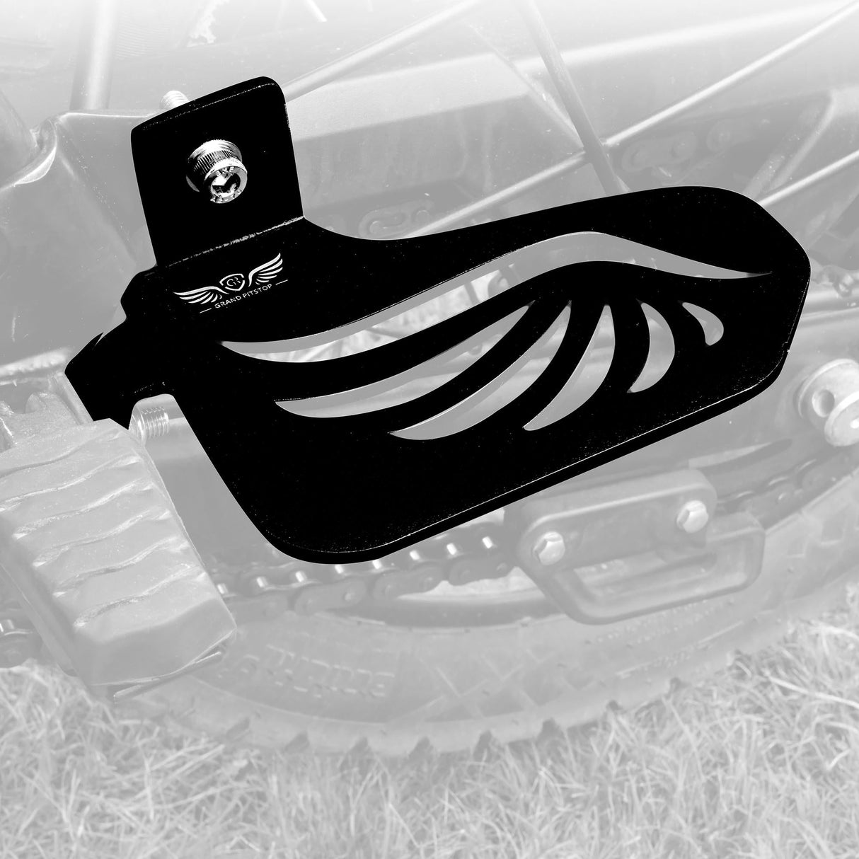 PILLION RIDER FOOTREST (PAIR) - Black for Royal Enfield - SCRAM 411