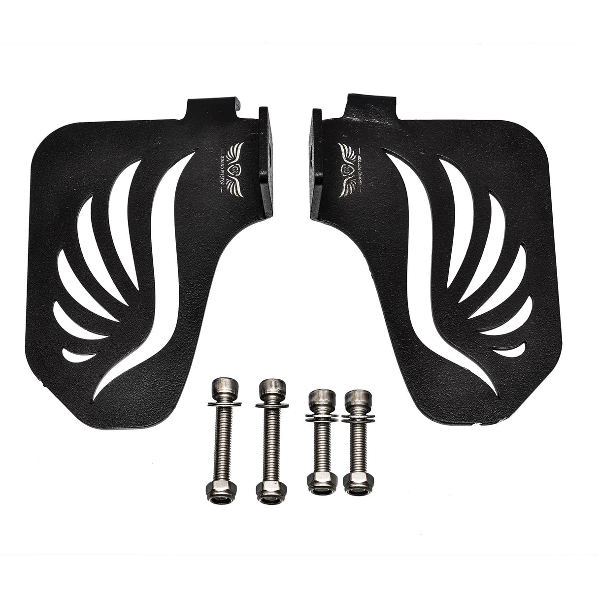 PILLION RIDER FOOTREST (PAIR) - Black for Royal Enfield - SCRAM 411