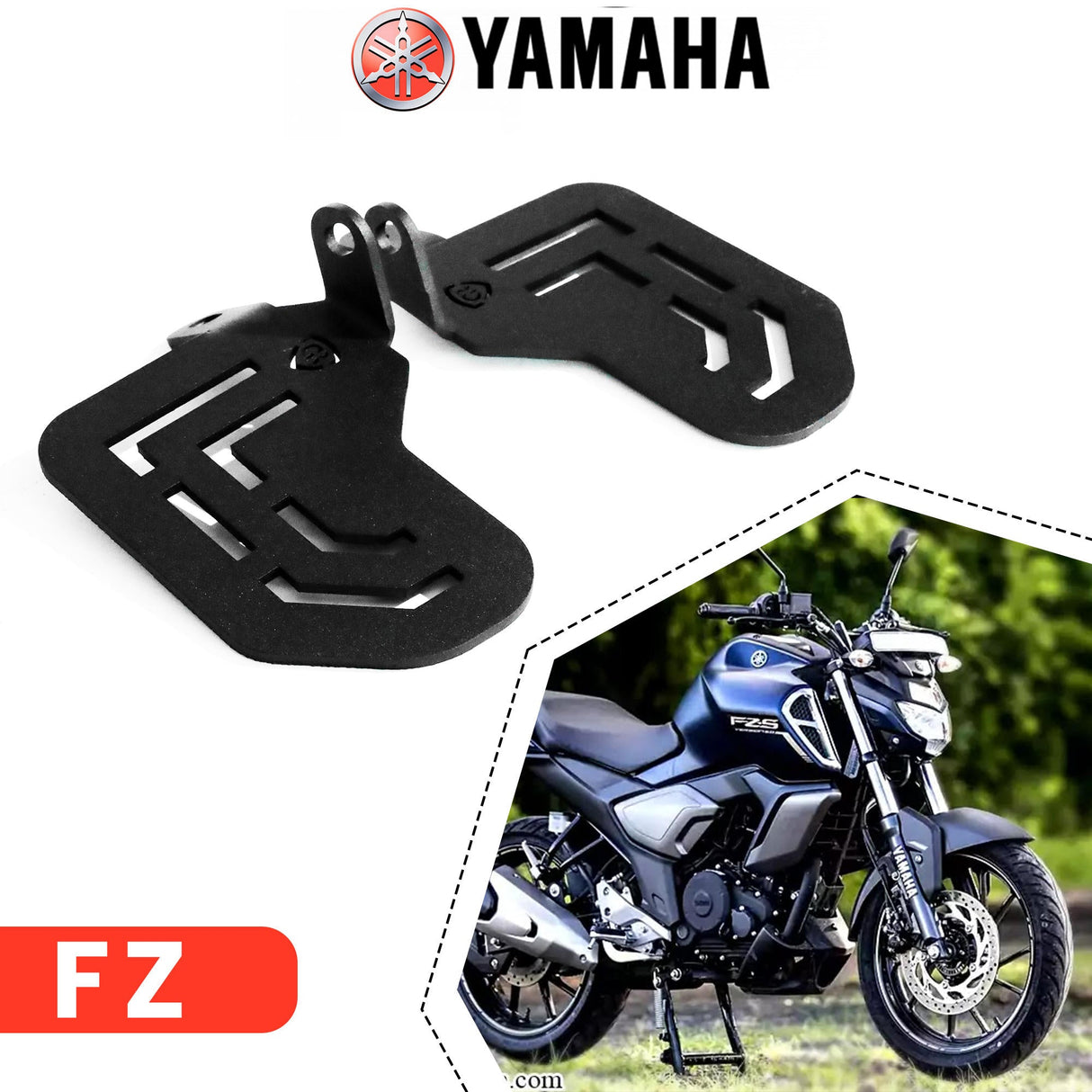 Pillion Footrest for Yamaha FZ - Black-Pair
