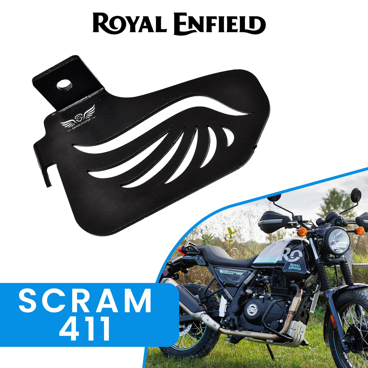 PILLION RIDER FOOTREST (Right) - Black for Royal Enfield - SCRAM 411