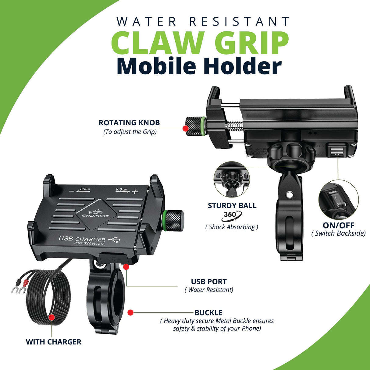 Combo - Claw Grip Mobile Holder & Strap
