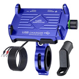 Claw Grip Aluminium Mobile Holder Mount with Charger - Blue