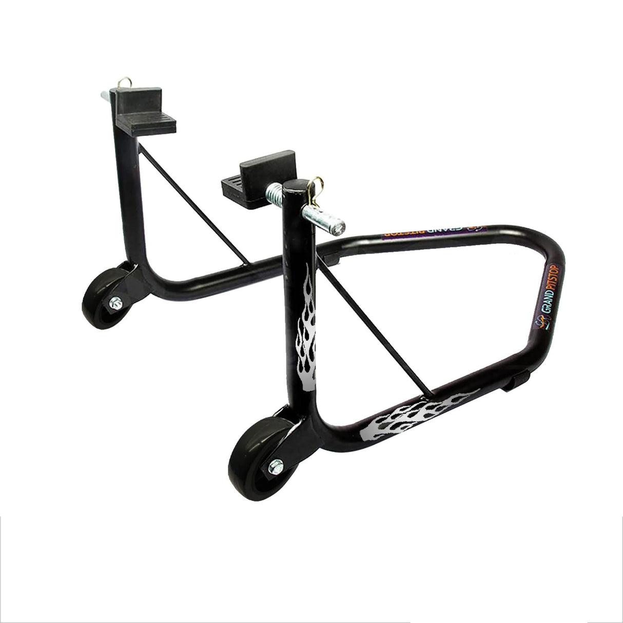 Non-Dismantable classic Rear Paddock Stand without Skate Wheels - Black - (Bike Wt upto: 350 kgs)