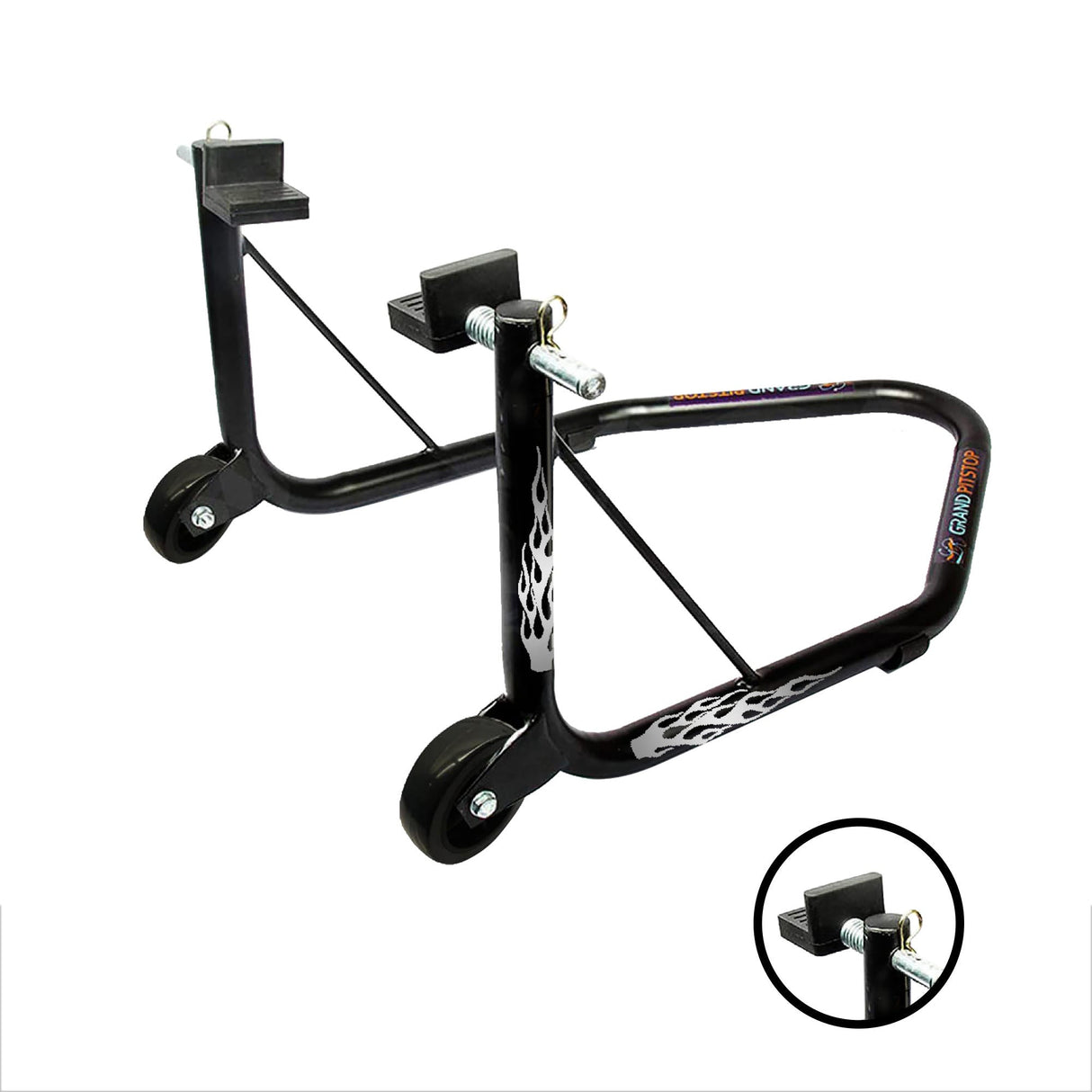 Non-Dismantable classic Rear Paddock Stand without Skate Wheels - Black - (Bike Wt upto: 350 kgs)