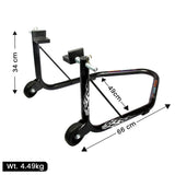 Non-Dismantable classic Rear Paddock Stand without Skate Wheels - Black - (Bike Wt upto: 350 kgs)