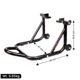 Dismantable Rear Paddock Stand with Skate Wheels - Black - (Bike Wt upto: 450 kgs)