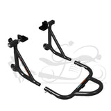 Dismantable Rear Paddock Stand with Skate Wheels - Black - (Bike Wt upto: 450 kgs)