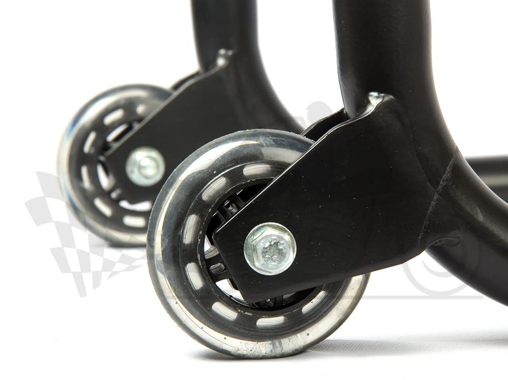 Dismantable Rear Paddock Stand with Skate Wheels - Black - (Bike Wt upto: 450 kgs)