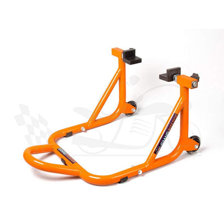 Dismantable Rear Paddock Stand with Skate Wheels - Orange - (Bike Wt upto: 450 kgs)