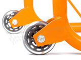 Dismantable Rear Paddock Stand with Skate Wheels - Orange - (Bike Wt upto: 450 kgs)