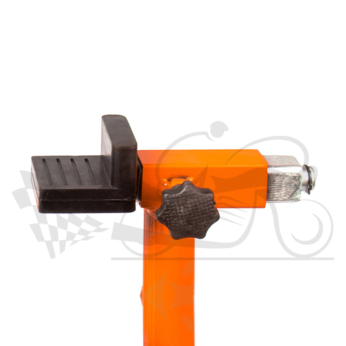 Dismantable Rear Paddock Stand with Skate Wheels - Black + Orange - (Bike Wt upto: 450 kgs)