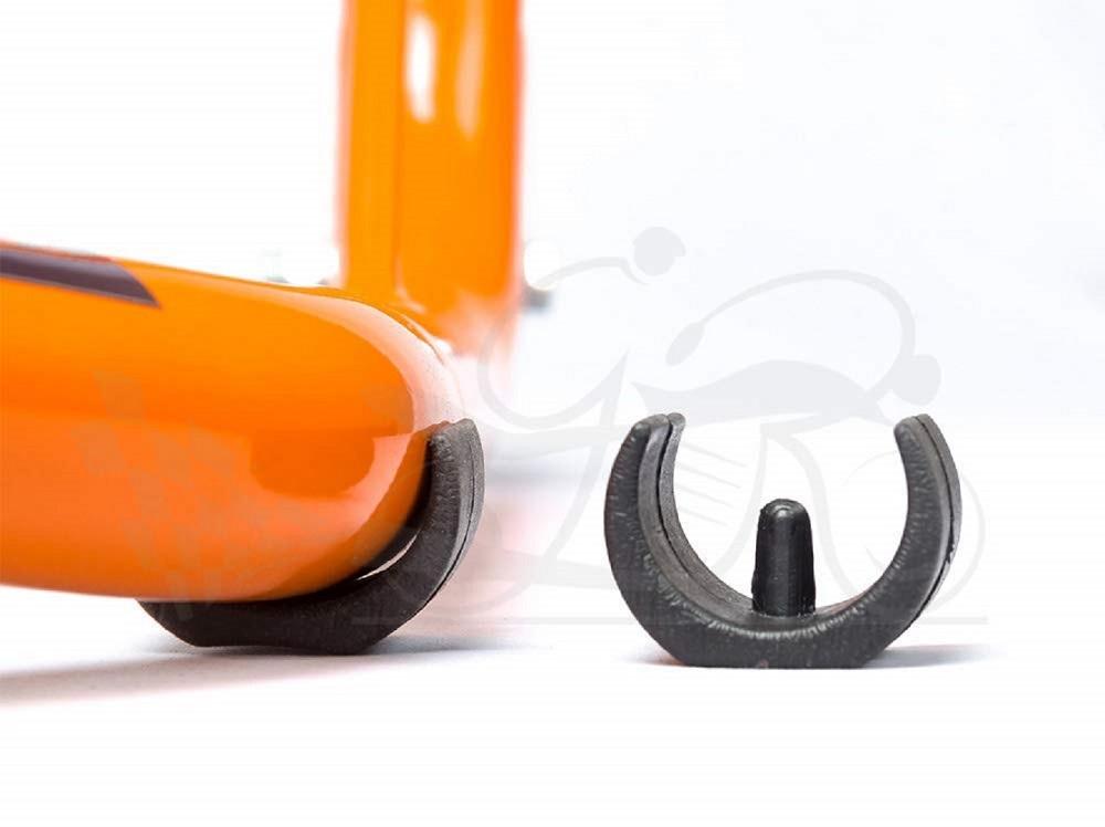 Dismantable Rear Paddock Stand with Skate Wheels - Black + Orange - (Bike Wt upto: 450 kgs)