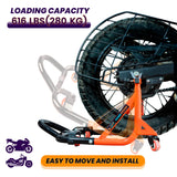 Dismantable Rear Paddock Stand with 360 Rotation- Black + Orange - (Bike Wt upto: 280 kgs)
