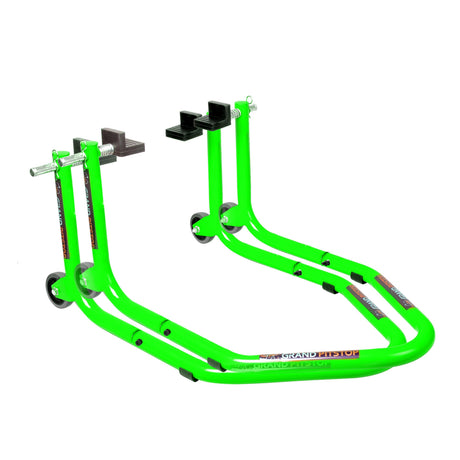 Dismantable Standard Rear Paddock Stand without Skate Wheels - Green - (Bike Wt upto: 185 kgs)