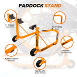 Non-Dismantable classic Rear Paddock Stand without Skate Wheels - Orange - (Bike Wt upto: 350 kgs)