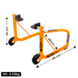 Non-Dismantable classic Rear Paddock Stand without Skate Wheels - Orange - (Bike Wt upto: 350 kgs)